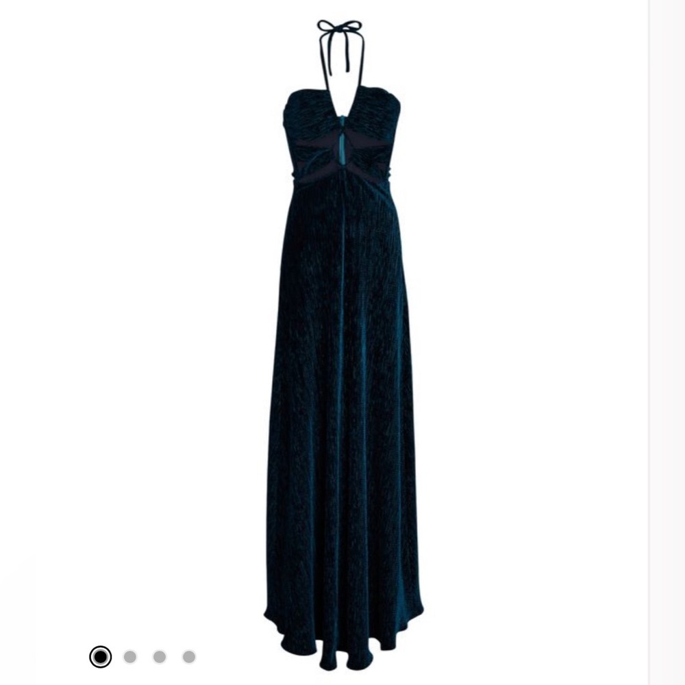Brand New PatBO Textured Velvet Lace-Up Dress in Prussian Green Size 4 - Picture 10 of 16